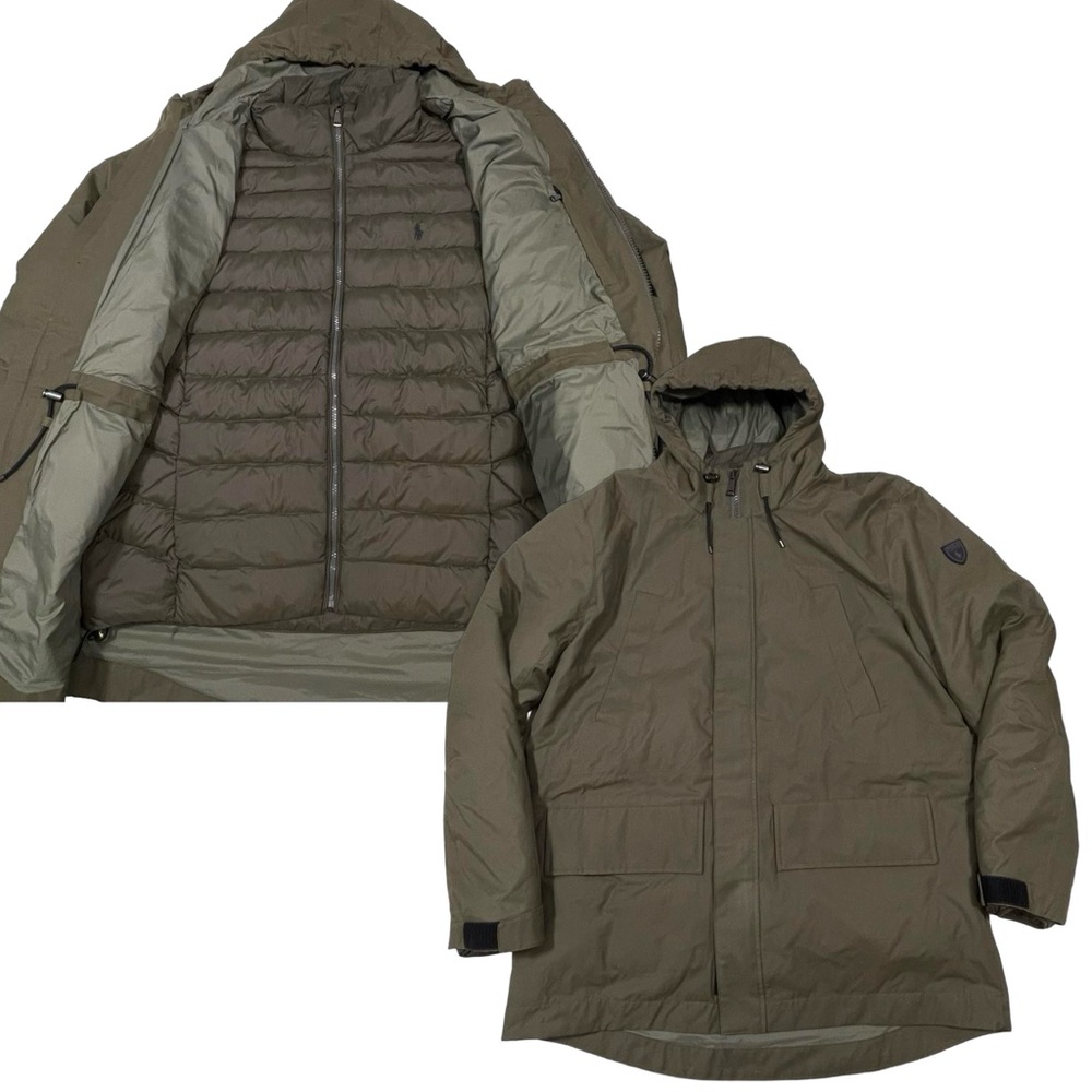 Polo Ralph Lauren 2-in-1 Field Puffer Jackets Sz L Military Green (Retail $498)